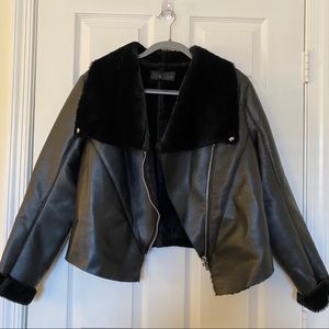 BLANK NYC faux leather and fur jacket